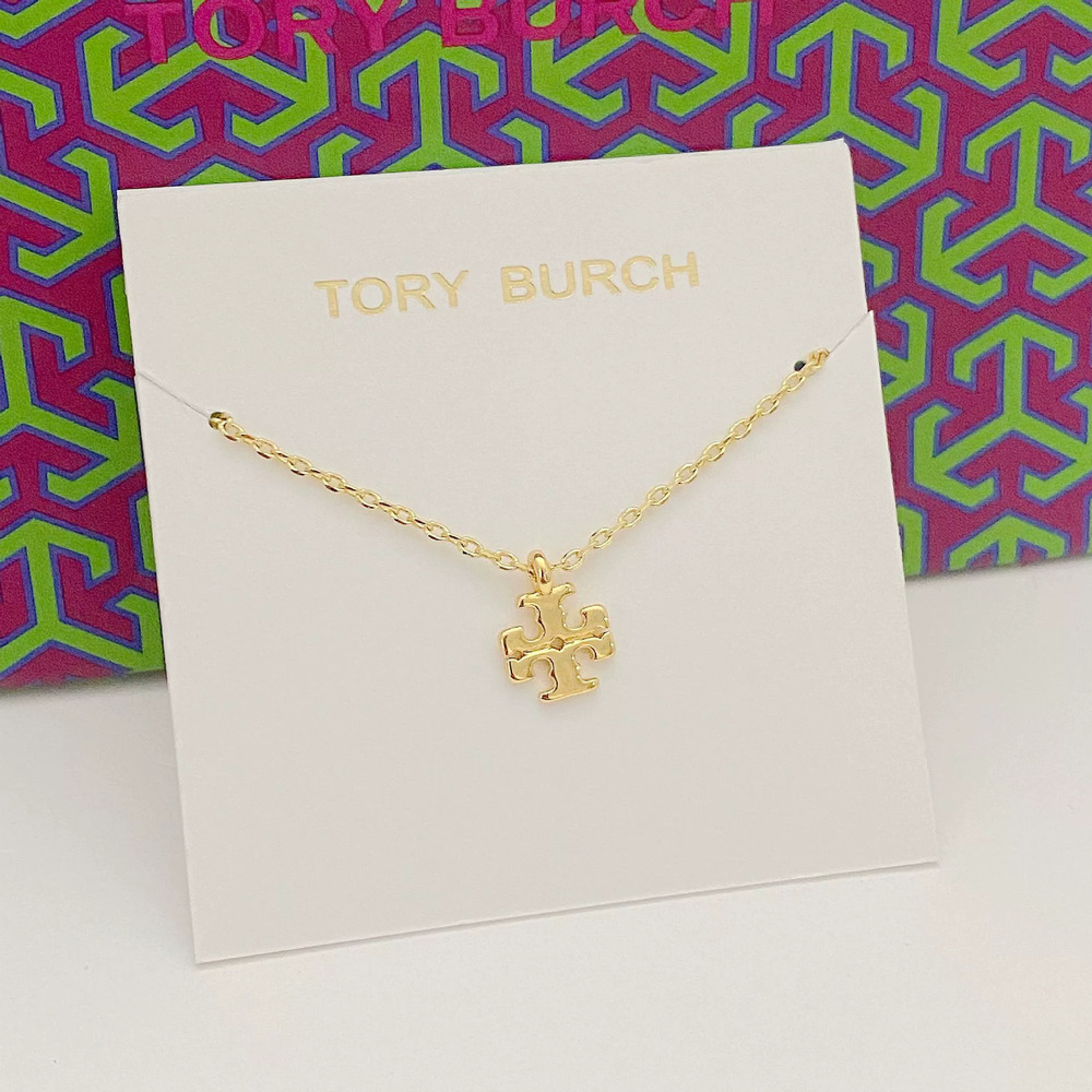 Tory Burch Letter Metal Necklace